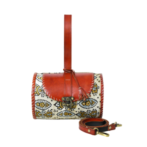 Divine's Handcrafted Patterned Leather Barrel Bag
